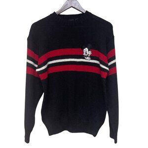 VTG Mickey Mouse Unlimited Acrylic Wool Blend Black Red Sweater Men's Medium